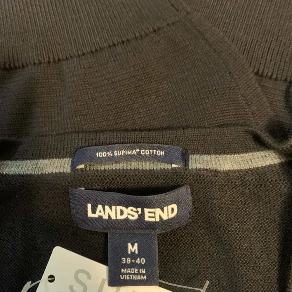 NEW Lands End Sweater Mens Medium SUPIMA Cotton V Neck - Picture 3 of 5
